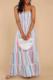 shirtstylespot Colorful Stripe Print Dress