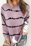 shirtstylespot Tie-dye Striped Print Top