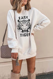 shirtstylespot Tiger Printed White Mini Dress (2 Colors)