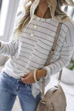 shirtstylespot Striped Long Sleeve Top With Pocket