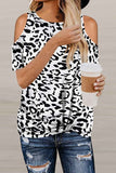 shirtstylespot Off-Shoulder Leopard Print T-Shirt ( 2 Colors )