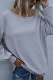 shirtstylespot Loose Padded Round Neck Top