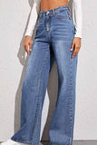 shirtstylespot Solid Loose Blue Denim Trousers