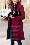 shirtstylespot Thick Solid Color Button Coat