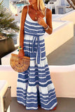 shirtstylespot Geometric Printed Loose Ankle Maxi Dress(4 Colors)