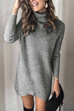 shirtstylespot Casual Turtleneck Mini Dress(2 Colors)