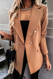 shirtstylespot Solid Color Long-Sleeved Double-Breasted Blazer (4 colors)