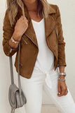 shirtstylespot Loose Solid Zipper Jacket