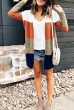 shirtstylespot Color-lump Patchwork Long Multicolor Cardigan