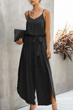 V-neck Strap Wide Leg Jumpsuit