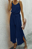 V-neck Strap Wide Leg Jumpsuit