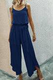 V-neck Strap Wide Leg Jumpsuit