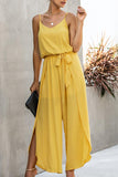 V-neck Strap Wide Leg Jumpsuit