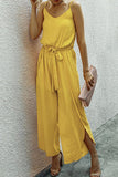 V-neck Strap Wide Leg Jumpsuit