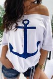 shirtstylespot Printed Off-Shoulder T-shirt