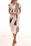 shirtstylespot Trendy Printed Asymmetrical Midi Dress(4 Colors)