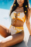 shirtstylespot Bandage Light Yellow Bikini Set