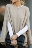 shirtstylespot Cape Loose Crew Neck Tops